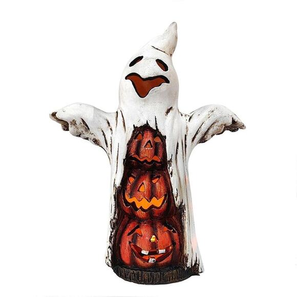 Halloween Decorations Ghost Figurine-Pumpkin Statue Lights Decoration - Picture 3 of 3